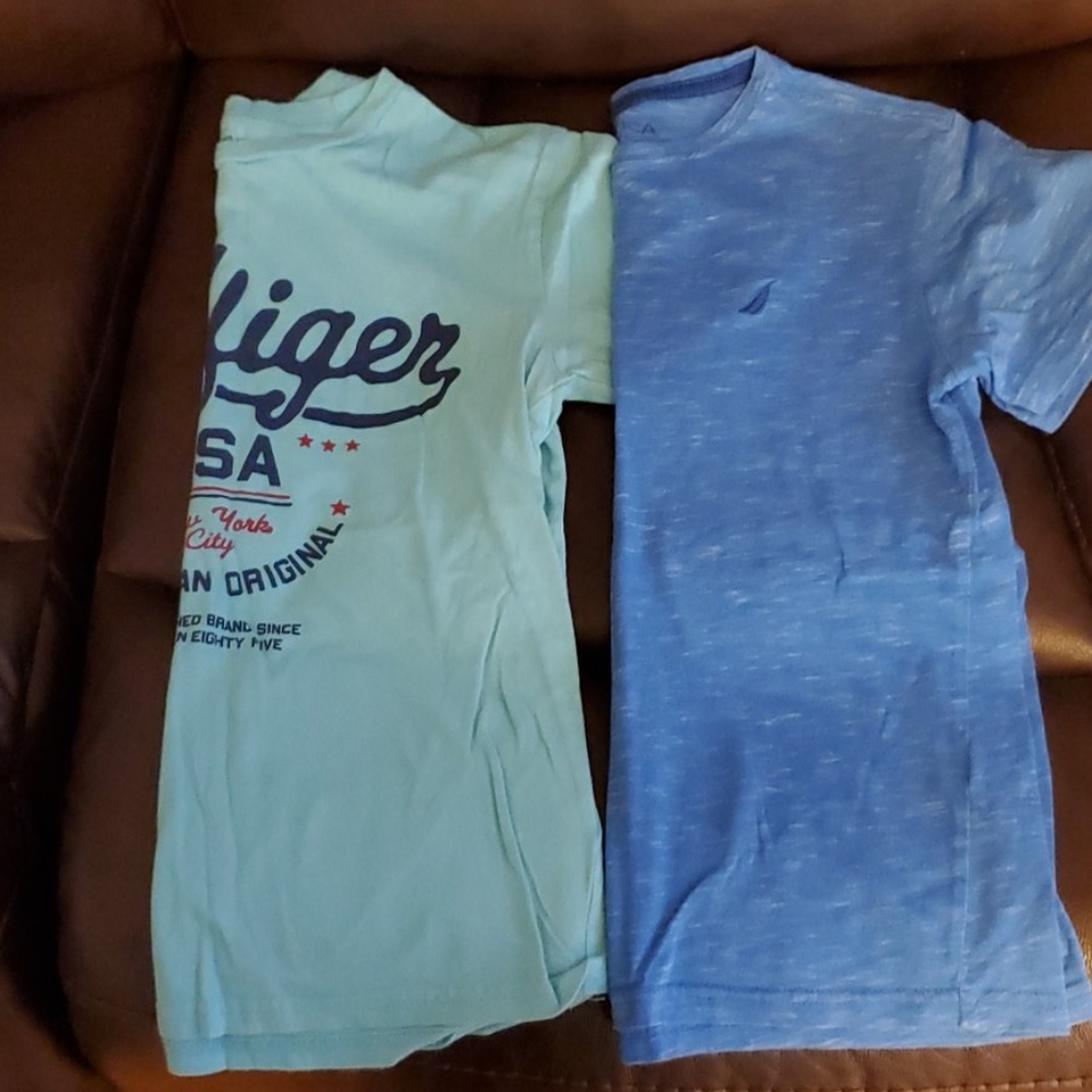 Two boys medium tees one nautica one Hilfiger